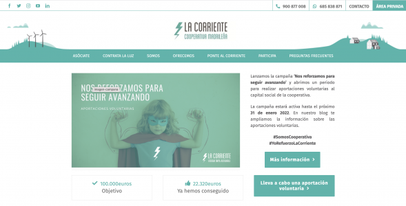 web de La Corriente